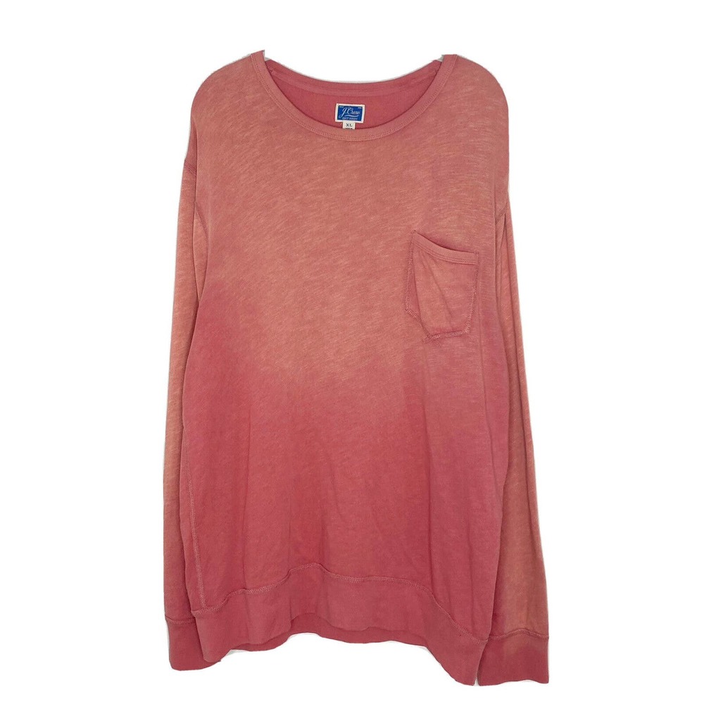 J.crew Women’s Knit Goods Pink Dip Dye Cotton Terry Pullover Sweatshirt Sz XL